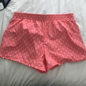 JLB coral white anchor shorts